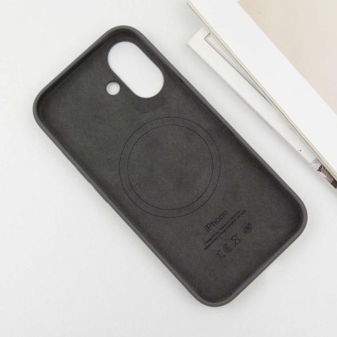 Чохол Silicone case (AAA) with Magsafe and Animation (button) для Apple iPhone 16 Plus (6.7") Stone Grey