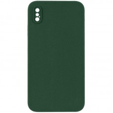 Silicone Case Square Full Camera Protective (AA) NOLOGO для Apple iPhone X / XS (5.8") Зелений / Cyprus Green