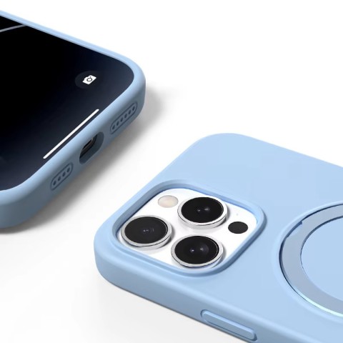 Чохол Silicone Case Full Protective NO LOGO with Ring для Apple iPhone 15 Pro (6.1") Blue