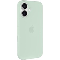 Чохол Silicone case (AAA) with Magsafe and Animation (button) для Apple iPhone 16 (6.1") Aquamarine