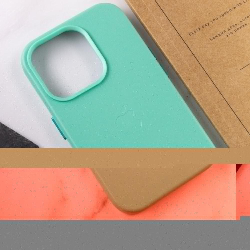 Шкіряний чохол Leather Case (AA Plus) with MagSafe для Apple iPhone 14 Pro (6.1") Ice