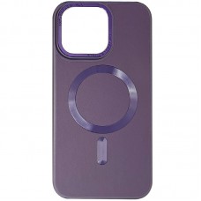 Шкіряний чохол Bonbon Leather Metal Style with MagSafe для Apple iPhone 13 (6.1") Фіолетовий / Dark Purple