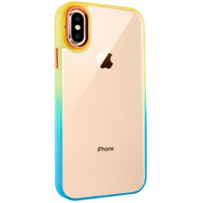 Чохол TPU+PC Fresh sip series для Apple iPhone XS Max (6.5") Бірюзовий / Помаранчевий