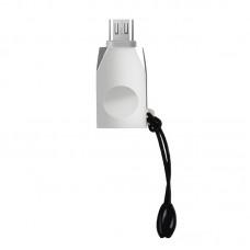Перехідник Hoco UA10 OTG USB to MicroUSB Сталевий