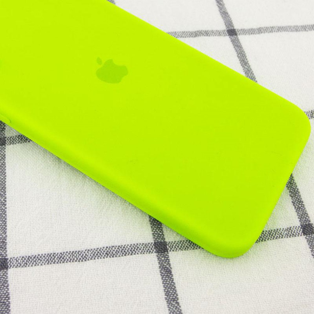 Чохол Silicone Case Square Full Camera Protective (AA) для Apple iPhone 11 Pro Max (6.5") Салатовий / Neon green
