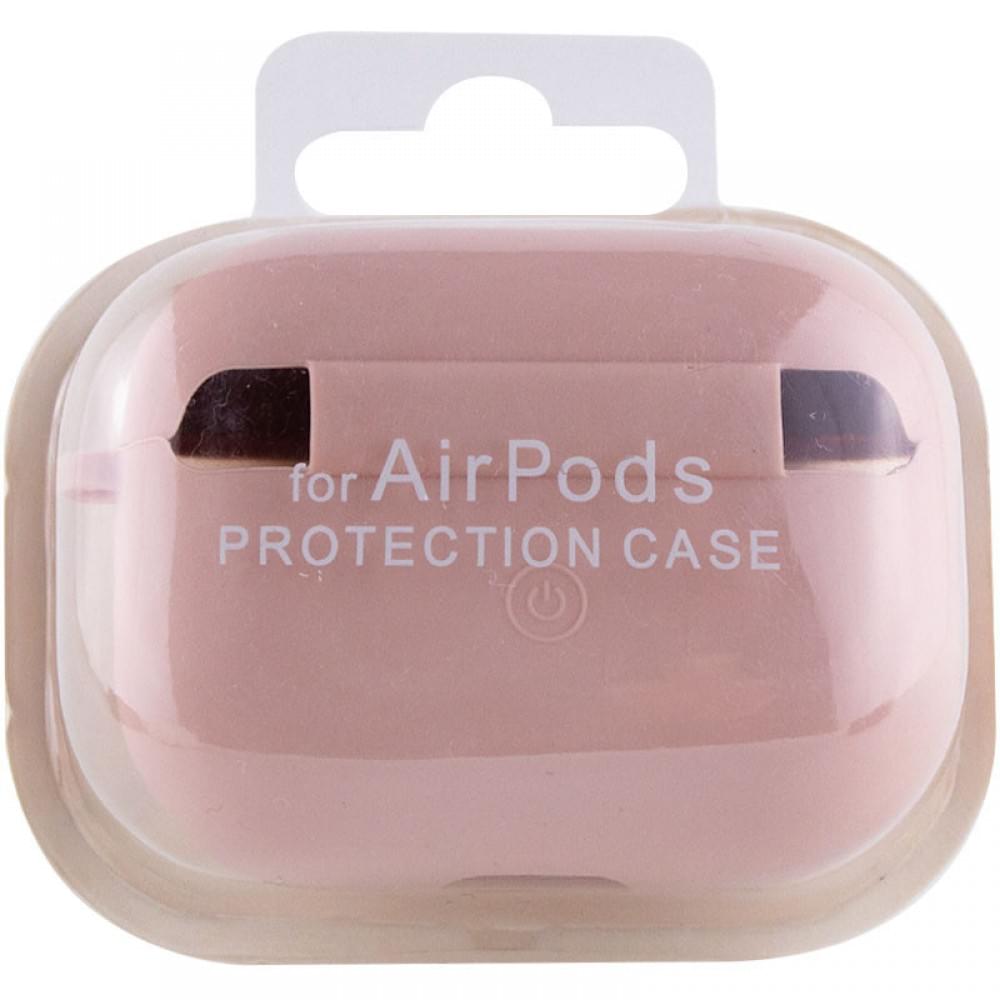 Силіконовий футляр з мікрофіброю для навушників Airpods Pro Рожевий / Pink Sand