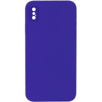 Чохол Silicone Case Square Full Camera Protective (AA) NOLOGO для Apple iPhone X / XS (5.8") Фіолетовий / Ultra Violet