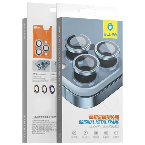 Захисне скло BlueO Metal на камеру для Apple iPhone 16 (6.1") / 16 Plus (6.7") Рожевий / Pink