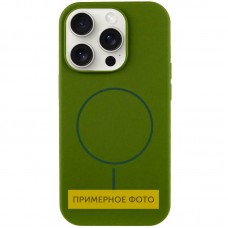 Чохол Silicone Case Full Protective (AA) NO LOGO with MagSafe для Apple iPhone 15 (6.1") Зелений / Dark Olive