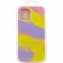 Чохол Silicone case full Aquarelle для Apple iPhone 13 Pro (6.1") Сиренево-жовтий