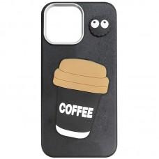 Чохол TPU Leather Toys для Apple iPhone 15 (6.1") Coffee / Black