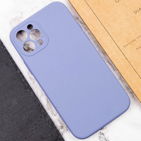 Чохол Silicone Case Full Camera Protective (AA) NO LOGO для Apple iPhone 12 Pro Max (6.7") Сірий / Lavender Gray