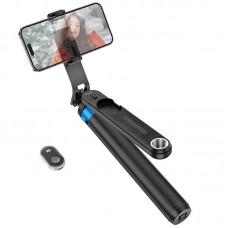 Монопод для селфі Hoco K22 Anti-shake з триногами + знімний BT пульт Black