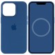 Чохол Silicone case (AAA) with Magsafe and Animation для Apple iPhone 13 Pro (6.1") Синій / Blue Jay