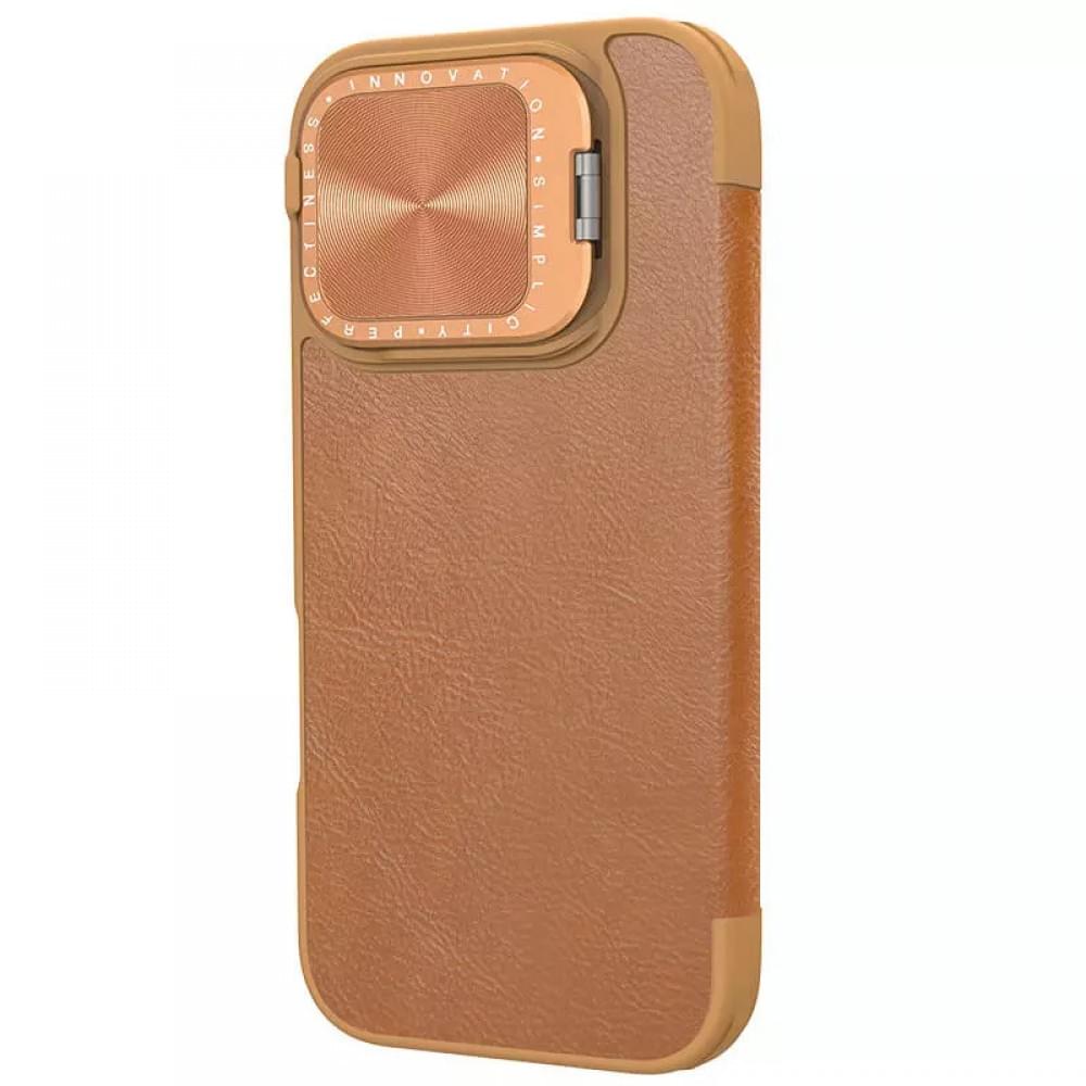 Кожаный чехол-книжка Nillkin Qin Prop для Apple iPhone 16 Pro (6.3")
