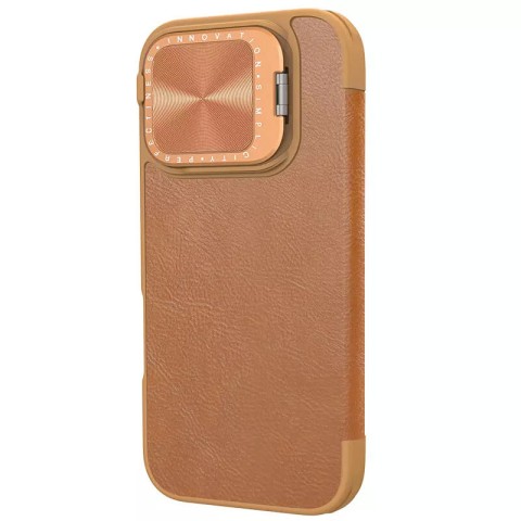 Шкіряний чохол-книжка Nillkin Qin Prop для Apple iPhone 16 Pro (6.3") Brown