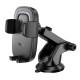 Автотримач з БЗП Hoco HW32 Crown push-type (center console) Black / Metal gray