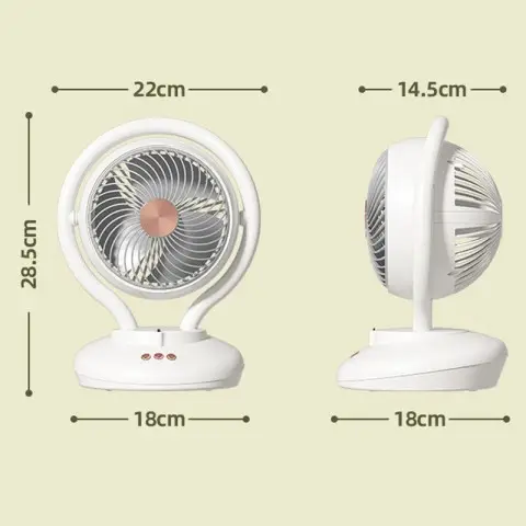Настільний вентилятор F12 з негативною іонізацією 6000mAh White