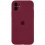 Чохол Silicone Case Full Camera Protective (AA) для Apple iPhone 12 (6.1") Бордовий / Plum / PVH