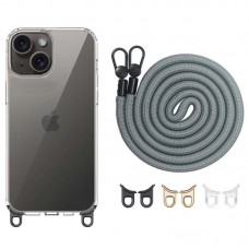 Чохол TPU Transparent with Straps для Apple iPhone 15 (6.1") Fog