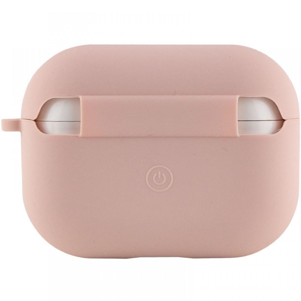 Силіконовий футляр з мікрофіброю для навушників Airpods Pro Рожевий / Pink Sand