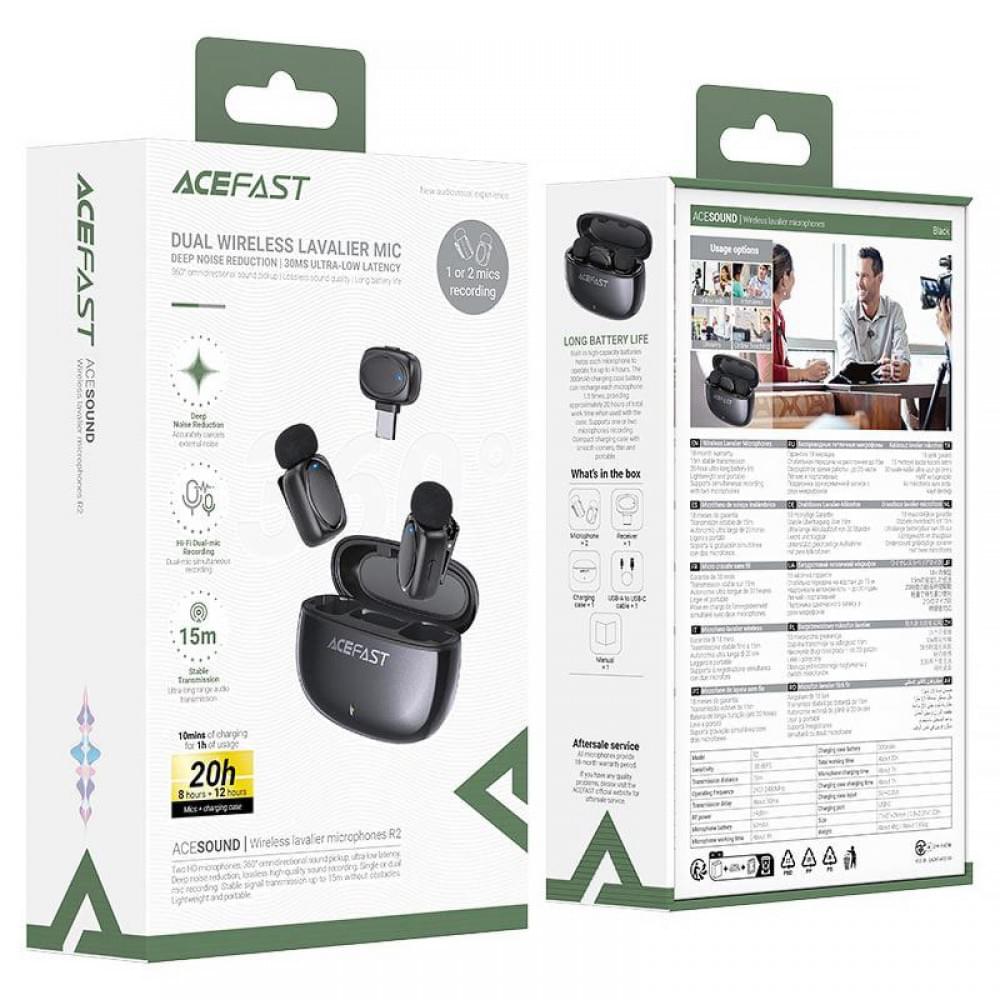 Петличний бездротовий мікрофон Acefast R2 Type-C Black