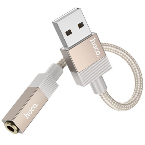 Перехідник Hoco UPA32D Clever USB to 3.5mm Gold