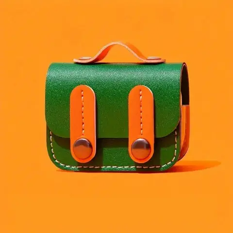 Шкіряний футляр Briefcase для навушників AirPods 3 Green / Orange