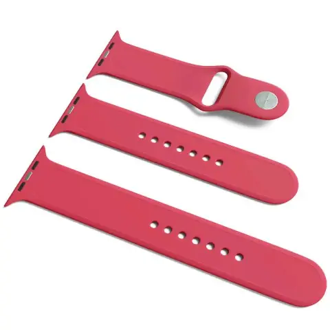 Силіконовий ремінець для Apple Watch Sport Band 42(ser.1-3)/44/45/46/49mm (S/M & M/L) 3pcs Малиновий / Pomegranate