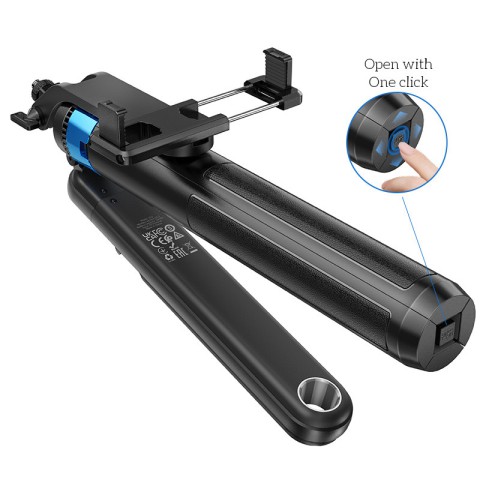 Монопод для селфі Hoco K22 трипод + знімний BT пульт Black