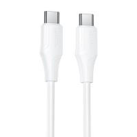 Дата кабель Hoco X124 Bien silicone Type-C to Type-C 60W (1m) White