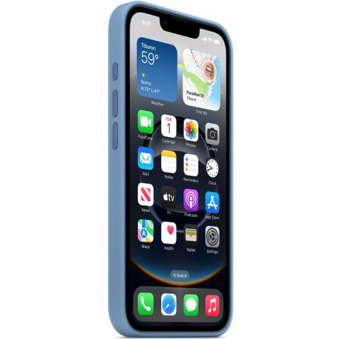 Чохол Silicone case (AAA) with Magsafe для Apple iPhone 16e (6.1") Winter Blue