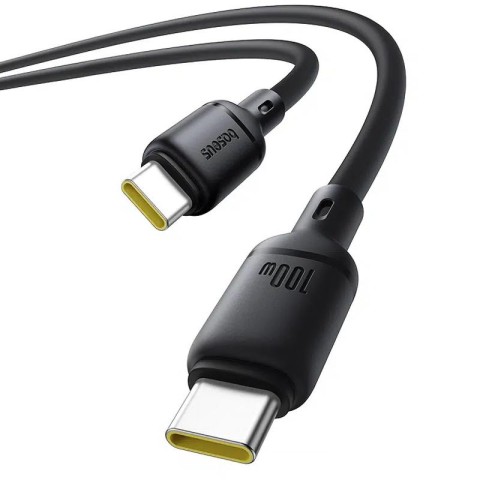 Дата кабель Baseus Silky Series OS Fast Charging Type-C to Type-C 100W (1m) (P10377704) Cluster Black