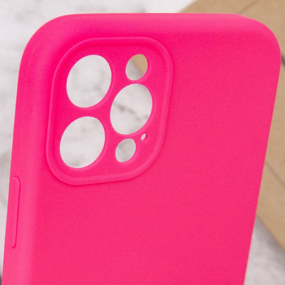 Чохол Silicone Case Full Camera Protective (AA) NO LOGO для Apple iPhone 12 Pro Max (6.7") Рожевий / Barbie pink