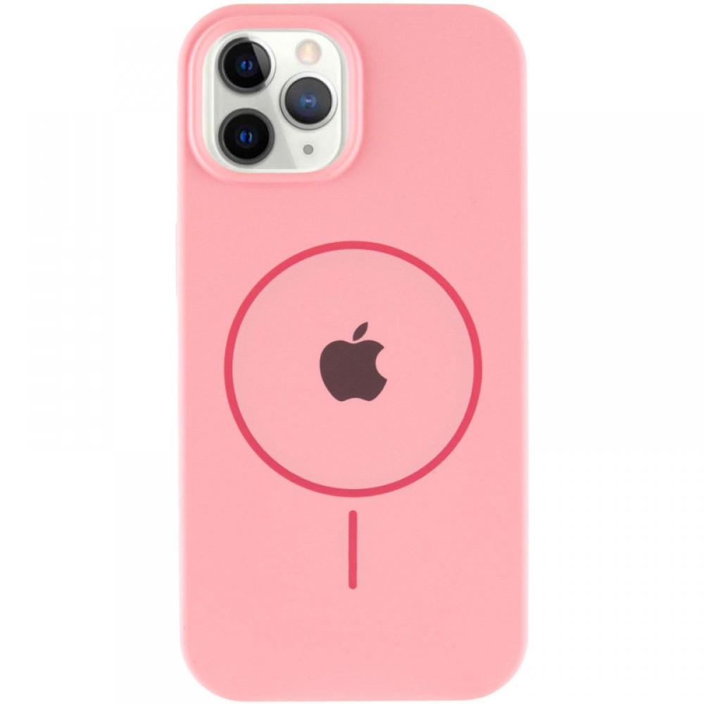 Чохол Silicone Case Full Protective (AA) with MagSafe для Apple iPhone 11 Pro Max (6.5") Рожевий / Light pink