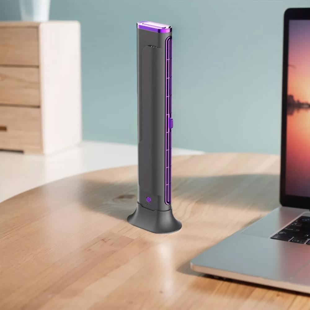 Настільний вентилятор F3 Tower Fan 3 speeds with battery 1200 mAh Purple