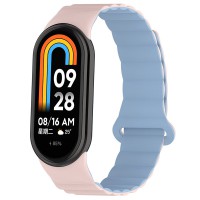 Ремінець Dual-color Magnetic для Xiaomi Mi Band 9/8/10 Light Pink / Lilac Blue