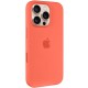 Чохол Silicone case (AAA) with Magsafe and Animation (button) для Apple iPhone 16 Pro Max (6.9") Tangerine