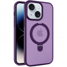 TPU+PC чохол Metal Buttons with MagSafe Colorful HQ Ring для Apple iPhone 14 / 13 (6.1") Purple
