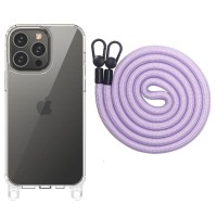 Чохол TPU Transparent with Straps для Apple iPhone 13 Pro Max (6.7") Light Purple