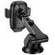 Автотримач з БЗП Hoco HW32 Crown push-type (center console) Black / Metal gray
