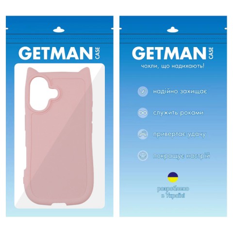 Чохол TPU GETMAN Cat with straps для Apple iPhone 16 Plus (6.7") Pink