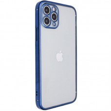 Прозорий силіконовий чохол глянцева окантовка Full Camera для Apple iPhone 11 Pro Max (6.5") Синій