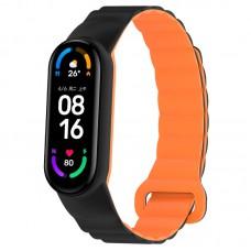 Ремінець Dual-color Magnetic для Xiaomi Mi Band 9/8 Black / Orange