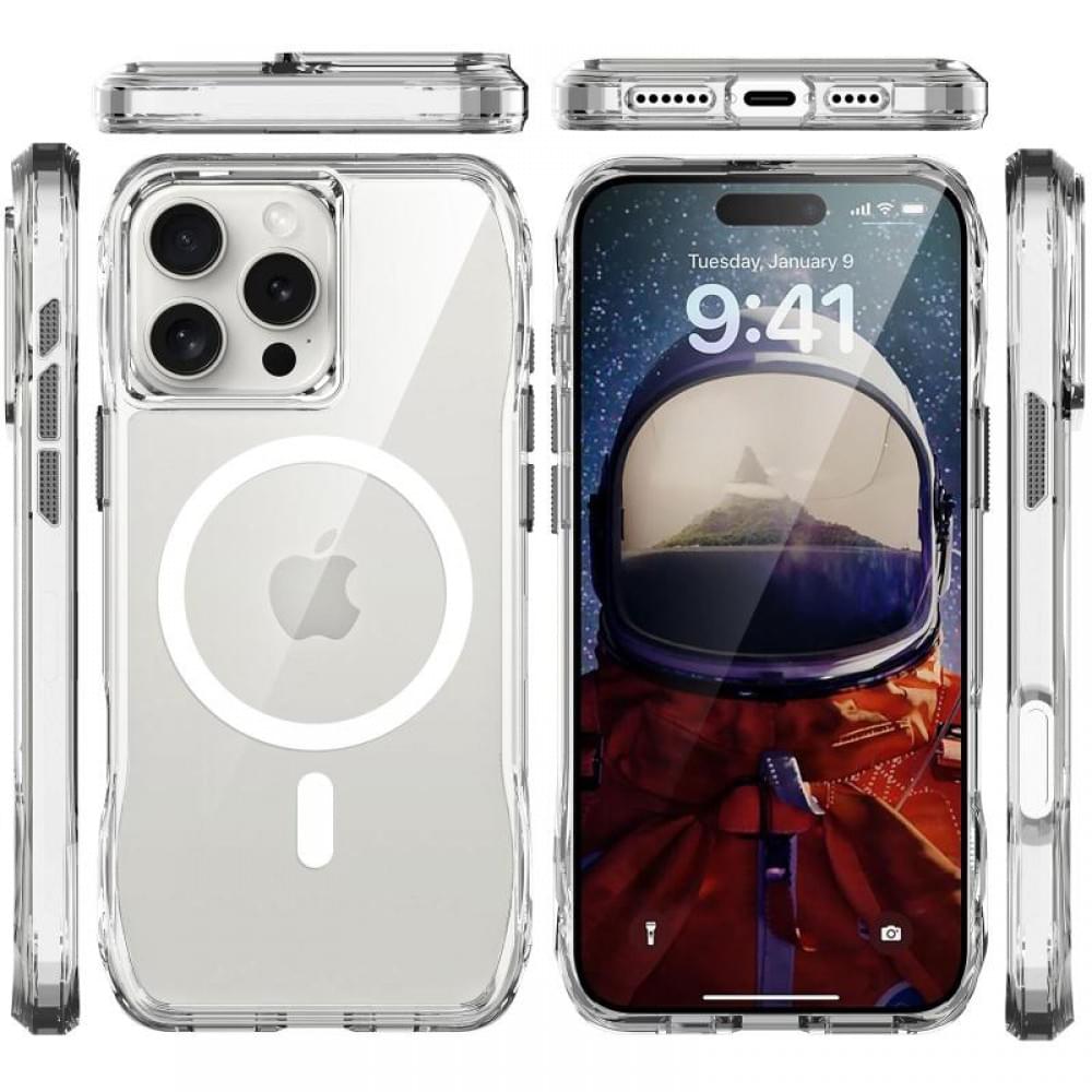 Чохол TPU Octagon with MagSafe для Apple iPhone 16 Pro (6.3") Clear