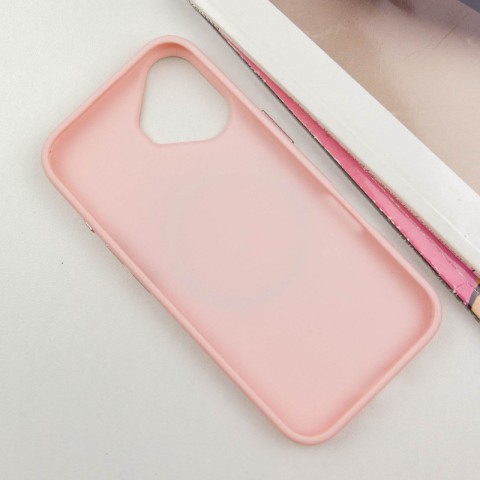 TPU чохол Bonbon Metal Style with MagSafe для Apple iPhone 16 (6.1") Рожевий / Light Pink