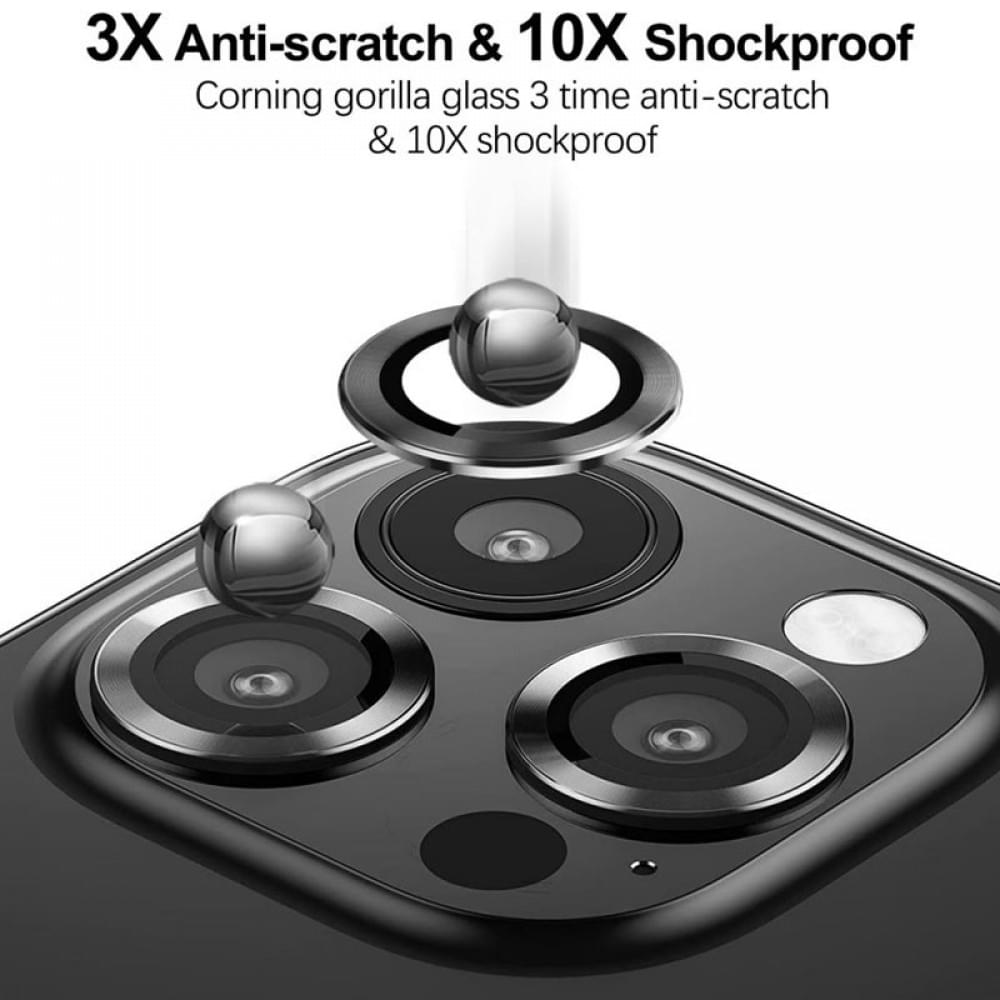 Захисне скло Metal Classic на камеру (у упак.) для Apple iPhone 16 Pro (6.3") / 16 Pro Max (6.9") Чорний / Black