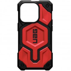 Ударостійкий чохол UAG Monarch Pro with MagSafe Leather для Apple iPhone 14 Pro (6.1") Червоний