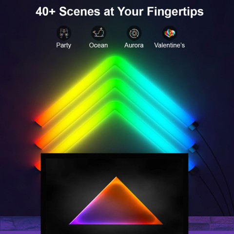 Настінний світильник Lines SAL-013B Bluetooth USB interface with app (8+4 pcs) White