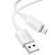 Дата кабель Hoco X107 USB to MicroUSB 2.4A (1m) White